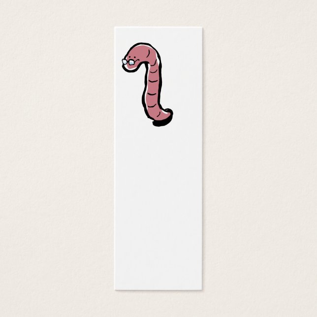 boekworm bladwijzer mini visitekaartjes (Voorkant)