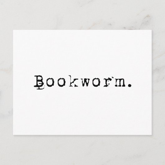 boekworm briefkaart (Voorkant)