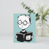 boekworm briefkaart (Staand voorkant)