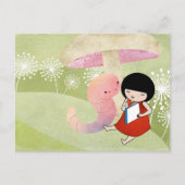 boekworm briefkaart (Voorkant)