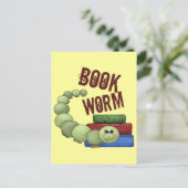 boekworm briefkaart (Staand voorkant)