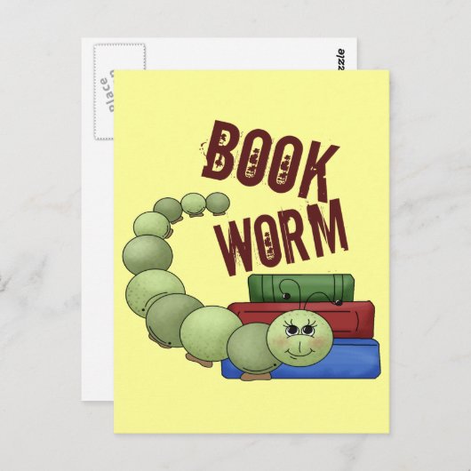 boekworm briefkaart (Voorkant / Achterkant)