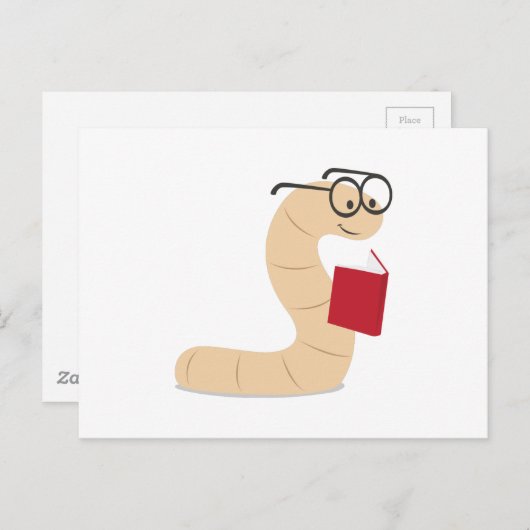 Boekworm Briefkaart (Voorkant / Achterkant)
