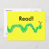 Boekworm Briefkaart (Voorkant / Achterkant)