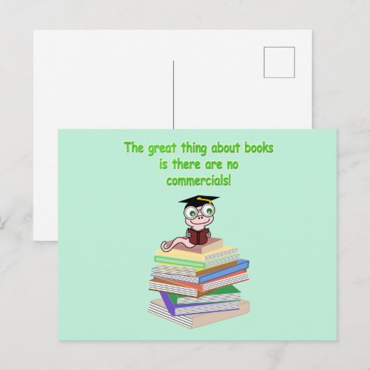 Boekworm Briefkaart (Voorkant / Achterkant)