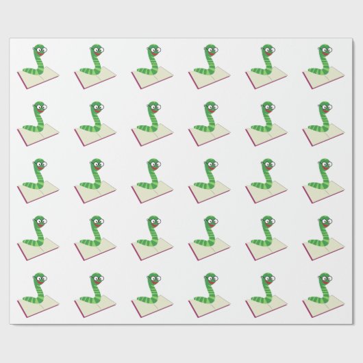 Boekworm Cadeaupapier (Vlak)