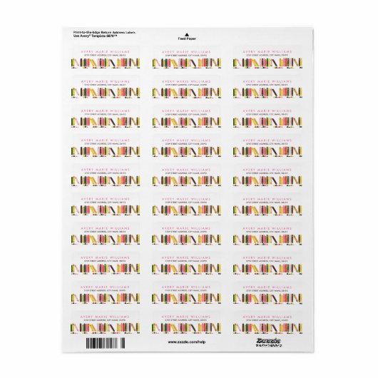 boekworm etiket (Full Sheet)