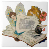 boekworm Fairy Tegeltje (Voorkant)