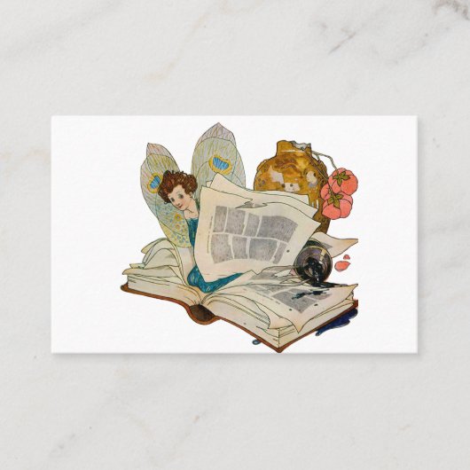 boekworm Fairy Visitekaartje (Voorkant)