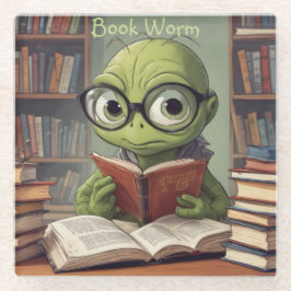 Boekworm Glazen Onderzetter