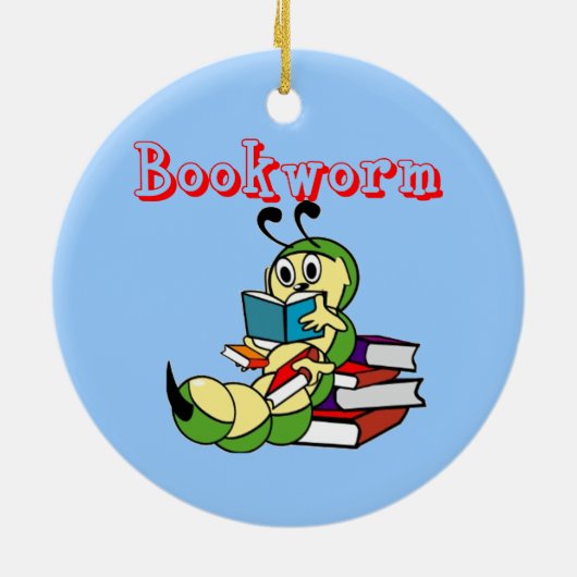 boekworm keramisch ornament (Achterkant)