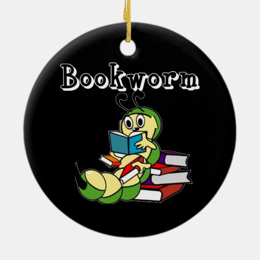 boekworm keramisch ornament (Achterkant)