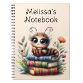 Boekworm met Grillen Spiraal Notebook Notitieboek (Voorkant)