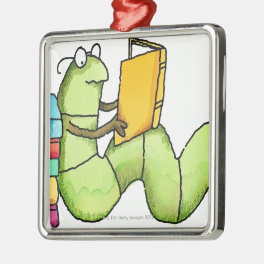 boekworm metalen ornament (Links)