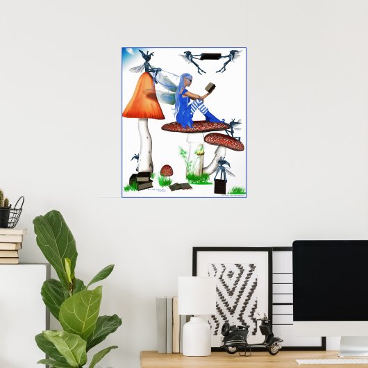 boekworm poster (Thuiskantoor)