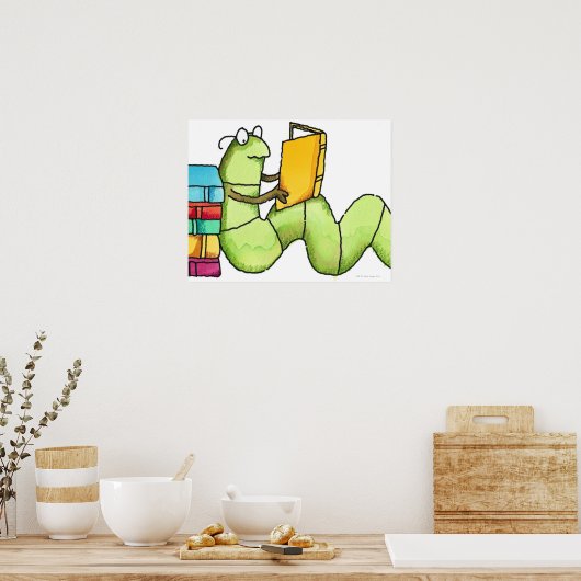 boekworm poster (Keuken)