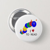 boekworm ronde button 5,7 cm (Voorkant /achterkant)