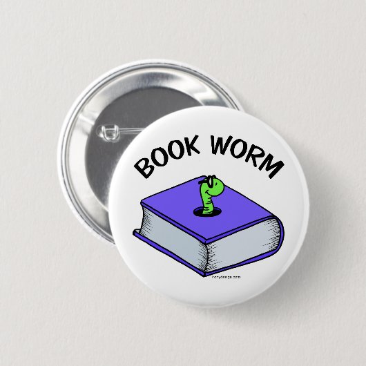 Boekworm Ronde Button 5,7 Cm (Voorkant /achterkant)