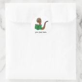 Boekworm Ronde Sticker (Tas)