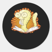 boekworm ronde sticker (Voorkant)