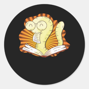 boekworm ronde sticker