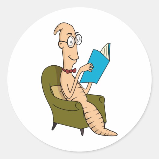 boekworm ronde sticker (Voorkant)