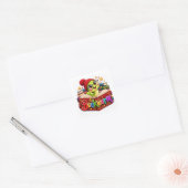 Boekworm Schildpad Lezen Grappig Vierkante Sticker (Envelop)