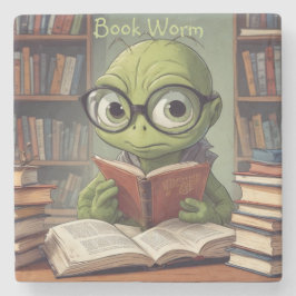 Boekworm Stenen Onderzetter