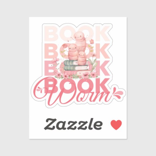 boekworm sticker (Vel)