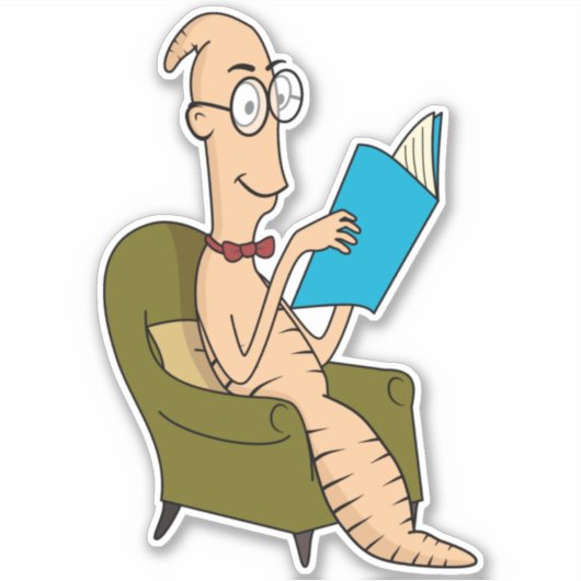 boekworm sticker (Voorkant)