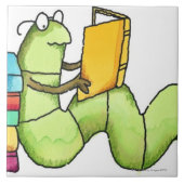 boekworm tegeltje (Voorkant)
