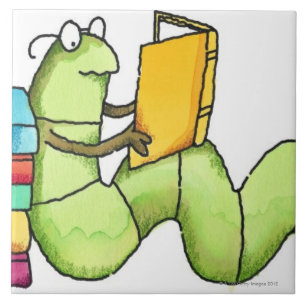 boekworm tegeltje