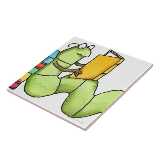 boekworm tegeltje (Zijkant)