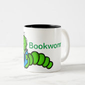 boekworm tweekleurige koffiemok (Voorkant rechts)