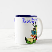 boekworm tweekleurige koffiemok (Voorkant rechts)