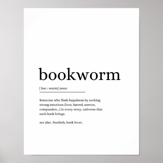 Boekwormdefinitie Poster (Voorkant)