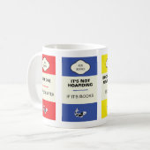 Boekwormkleurige boekenliefhebbers koffiemok (Voorkant links)