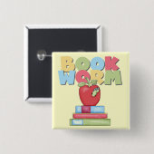 Boekwormshirts en cadeautjes vierkante button 5,1 cm (Voorkant /achterkant)