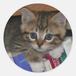 Boekwormsticker Ronde Sticker