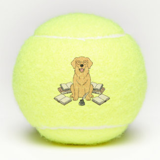 Boekwurm Speelse Puppy Buitensport Geel Design Tennisballen