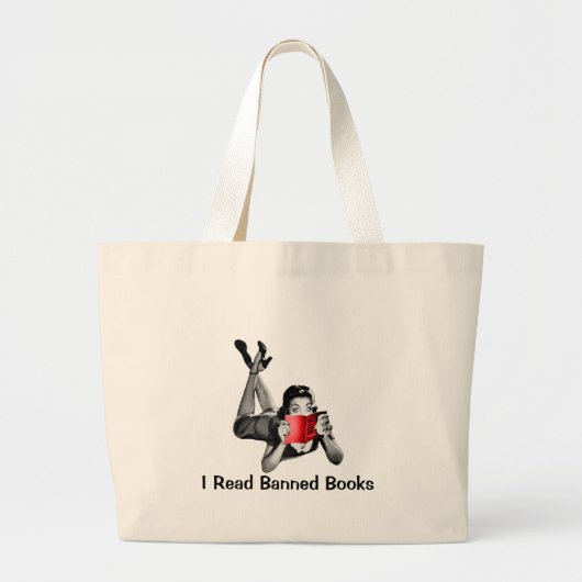 Boekzak I Read Banned Boeken Grote Tote Bag (Voorkant)
