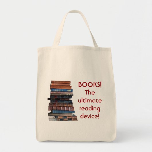 Boekzak — Stapel oude boeken/leesapparaat Tote Bag (Voorkant)