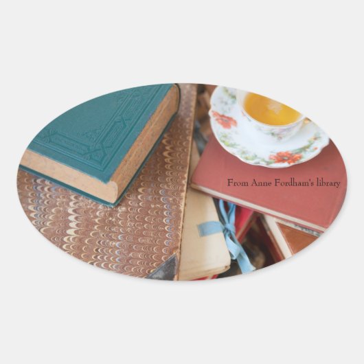 Boekzakken met thee ovale sticker (Voorkant)