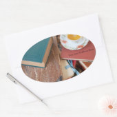 Boekzakken met thee ovale sticker (Envelop)