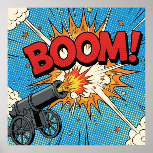 BOEM! Comic Cannon Pop Art Explosion Poster (Voorkant)