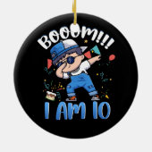 Boem Ik ben 10 jaar oud 10e verjaardag Party Dabbi Keramisch Ornament (Achterkant)