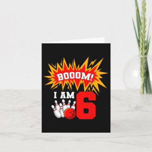 Boem! Ik ben 6 Bowling verjaardagsfeestje Bowler B Kaart