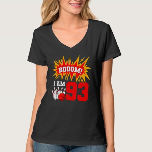 Boem Ik Ben 93 Bowling Verjaardagsfeestje Bowler B T-shirt (Voorkant)