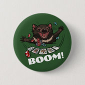 Boem! Tasmaanse Duivel Royal Flush Poker Cartoon Ronde Button 5,7 Cm (Voorkant)
