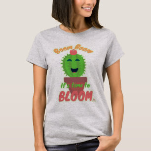 Boem Tijd Om Schattigee Cactus Cartoon Bloeien T-shirt